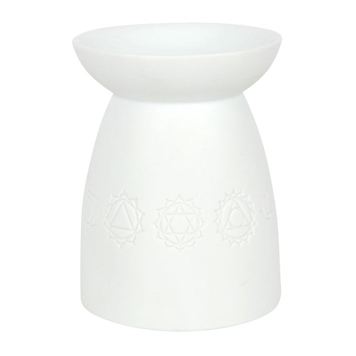 Biały Ceramiczny Kominek na Woski i Olejki Seven Chakra|candleroom.pl