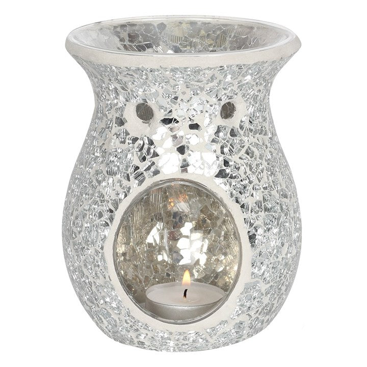 Kominek na Woski i Olejki Silver Crackle Glass|candleroom.pl