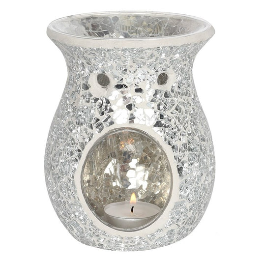 Kominek na Woski i Olejki Silver Crackle Glass|candleroom.pl