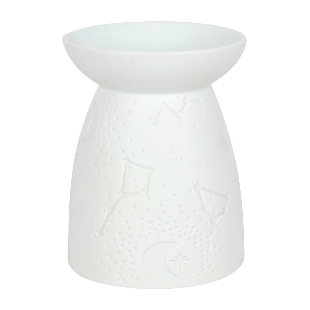 Biały Ceramiczny Kominek na Woski i Olejki Constellation