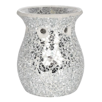 Kominek na Woski i Olejki Silver Crackle Glass|candleroom.pl