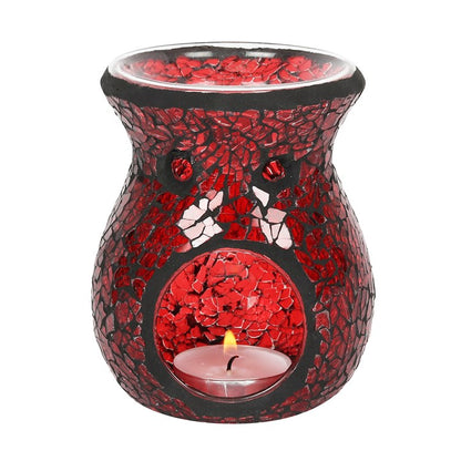 Mały Kominek na Woski i Olejki Red Crackle Glass|candleroom.pl